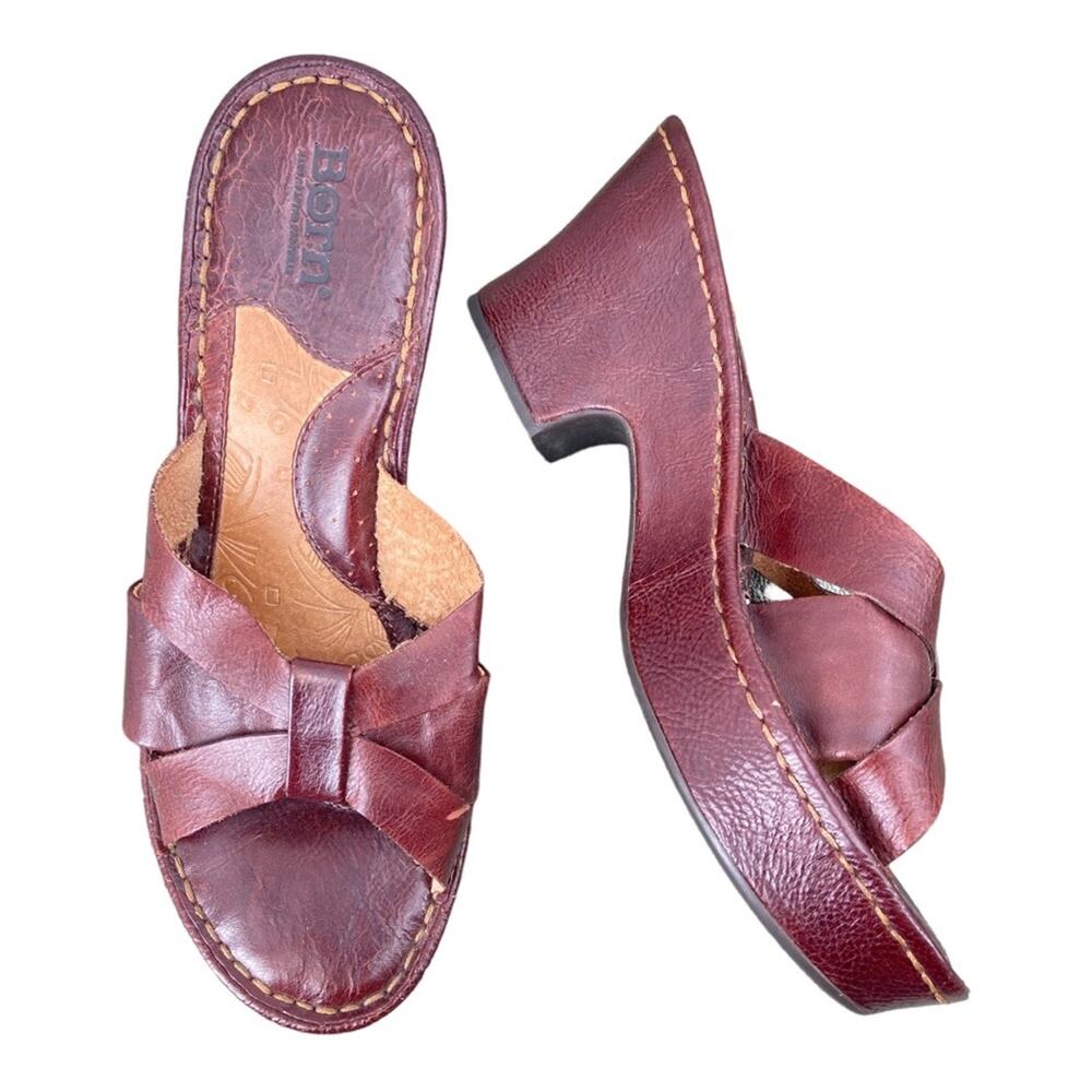 Born‎ Platform Slide-On Sandals Brown Size 8
